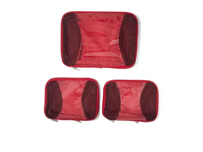 Baggallini 2 Medium / 1 Large Compression Cubes Handbags Scarlet Red: One Size