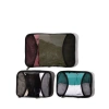 Baggallini 2 Medium / 1 Large Compression Packing Cubes Travel Set In Black Gloss Ripstop