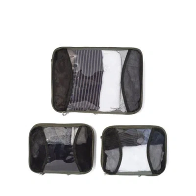 Baggallini 2 Medium / 1 Large Compression Packing Cubes Travel Set In Green