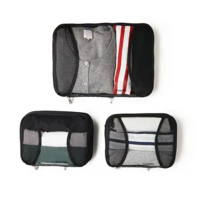 Baggallini 2 Medium / 1 Large Compression Packing Cubes Travel Set In Midnight Blossom