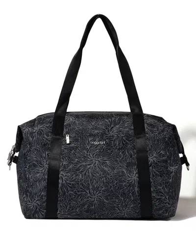 Baggallini All Day Large Duffle In Midnight Blossom Print