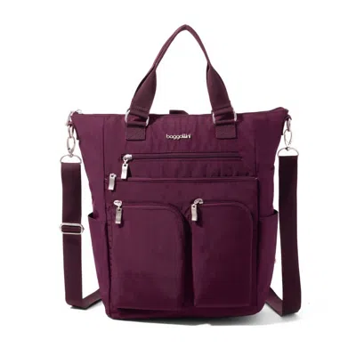 Baggallini All Set 3 In 1 Tote Backpack Crossbody Convertible Bag In Purple