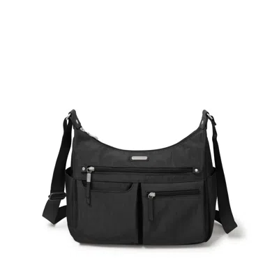 Baggallini Anywhere Large Hobo Tote With Rfid Phone Wristlet In Black