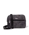 Baggallini Baggalini Quilted Double Zip Anytime Crossbody Bag In Charcoal Snakeskin Quilt