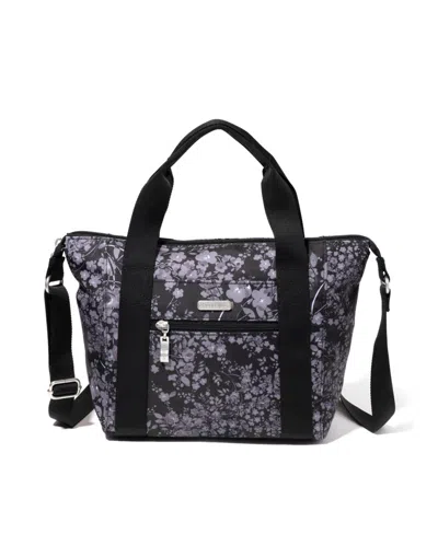 Baggallini Baggalini Top Handle Satchel Crossbody Bag In Black Hydrangea