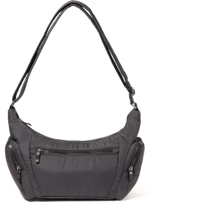 Baggallini Banana Sling Crossbody Shoulder Bag In Black Puff