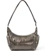 Baggallini Banana Sling Crossbody Shoulder Bag In Gunmetal Puff