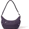 Baggallini Banana Sling Crossbody Shoulder Bag In Plum Twilight Puff