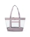 Baggallini Carry Away Clear Pouch Tote In Blush Shimmer