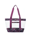 Baggallini Carry Away Clear Pouch Tote In Rose Bloom