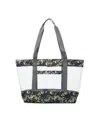 Baggallini Carry Away Clear Pouch Tote In Yellow Bloom