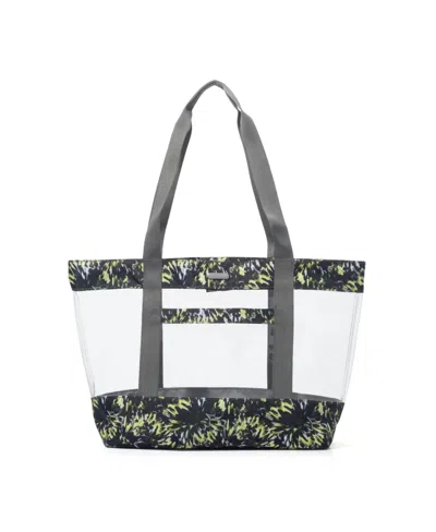 Baggallini Carry Away Clear Pouch Tote In Yellow Bloom