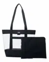 Baggallini Carry Away Clear Shoulder Bag Tote With Removable Pouch In Black