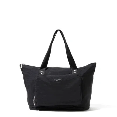 Baggallini Carryall Expandable Packable Weekender Tote Bag In Black