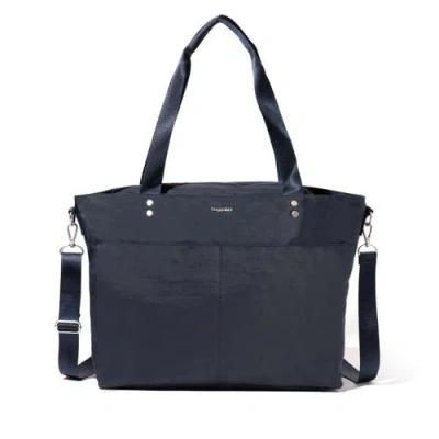 Baggallini Women's Carryall Laptop Tote Crossbody Bag In French Navy