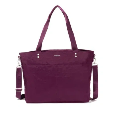 Baggallini Women's Carryall Laptop Tote Crossbody Bag In Mulberry