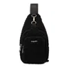 Baggallini Central Park Sling Bag In Black Faux Sherling