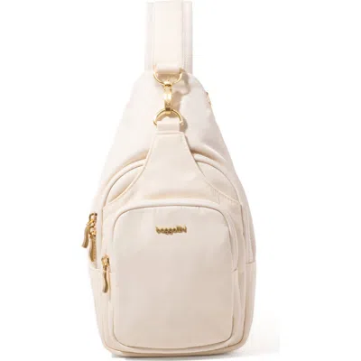 Baggallini Central Park Sling Bag In Coconut Twill