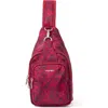 Baggallini Central Park Sling Bag In Red Divine Rose