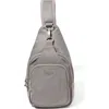 Baggallini Central Park Sling Bag In Steel Grey Twill
