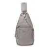 Baggallini Central Park Sling Bag In Steel Grey Twill