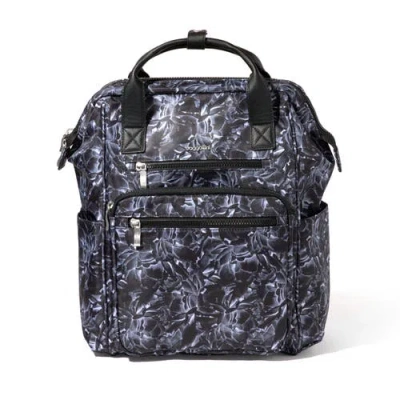 Baggallini Chelsea Laptop Backpack In Black Divine Rose
