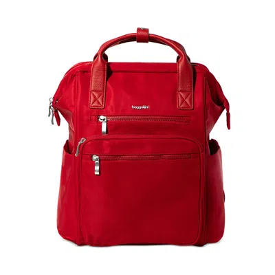 Baggallini Chelsea Laptop Backpack In Crimson Red Twill