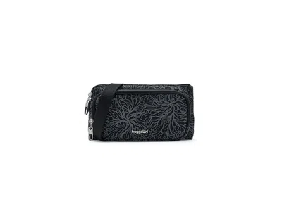 Baggallini Classic Anti-theft Mini Wallet Crossbody Cross Body Handbags Midnight Blossom Print: One Size In Blue