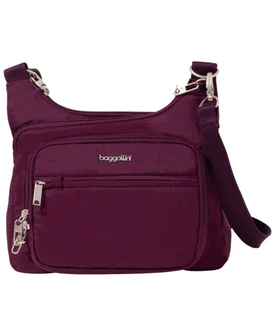 Baggallini Classic Anti-theft Small Crossbody Handbag In Purple