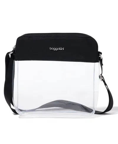 Baggallini Clear Stadium Crossbody In Black