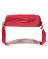 Baggallini Clear Stadium Crossbody In Red