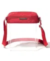 Baggallini Clear Stadium Explorer Crossbody In Red