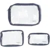 Baggallini Clear Travel Pouches 3 Piece Set In Blue