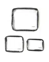 Baggallini Clear Travel Pouches 3 Piece Set Cosmetic Toiletry Bags In Multi