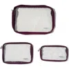 Baggallini Clear Travel Pouches 3 Piece Set In Purple