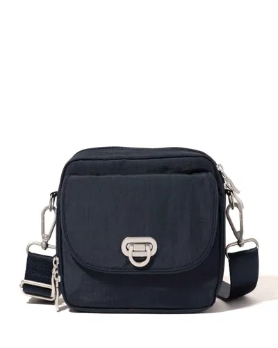 Baggallini Coastal Flip Lock Camera Bag Crossbody In Blue