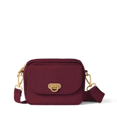 Baggallini Coastal Flip Lock Camera Bag Crossbody In Red