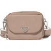 Baggallini Coastal Flip Lock Camera Bag Crossbody In Pink