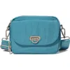 Baggallini Coastal Flip Lock Camera Bag Crossbody In Blue