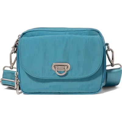 Baggallini Coastal Flip Lock Camera Bag Crossbody In Blue