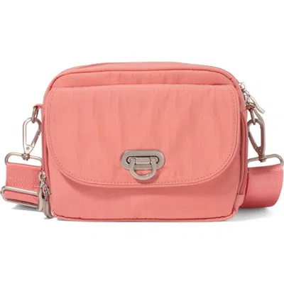Baggallini Coastal Flip Lock Camera Bag Crossbody In Pink
