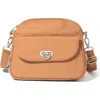 Baggallini Coastal Flip Lock Crossbody Bag In Brown
