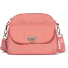 Baggallini Coastal Flip Lock Crossbody Bag In Pink
