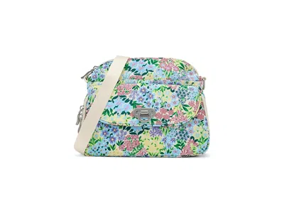 Baggallini Coastal Flip Lock Crossbody Cross Body Handbags Meadow Print: One Size In Green