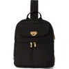 Baggallini Coastal Flip Lock Day Pack In Black W/gold Hardware