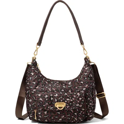 Baggallini Coastal Flip Lock Half Moon Bag In Brown