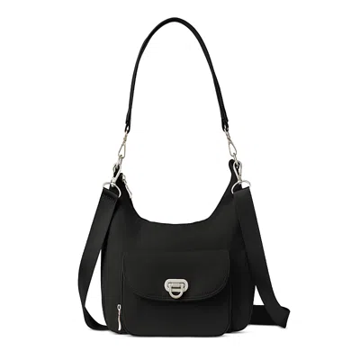 Baggallini Coastal Flip Lock Half Moon Bag In Black