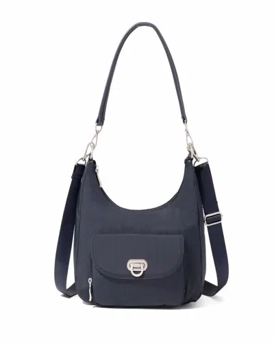 Baggallini Coastal Flip Lock Half Moon Bag In Blue
