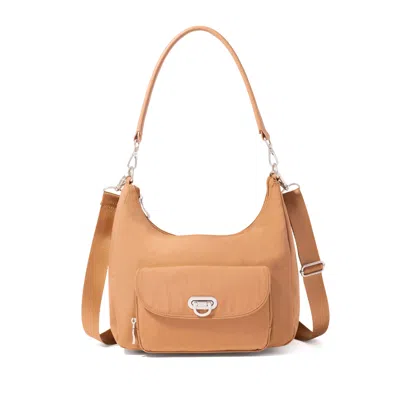 Baggallini Coastal Flip Lock Half Moon Bag In Brown
