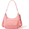 Baggallini Coastal Flip Lock Half Moon Bag In Pink